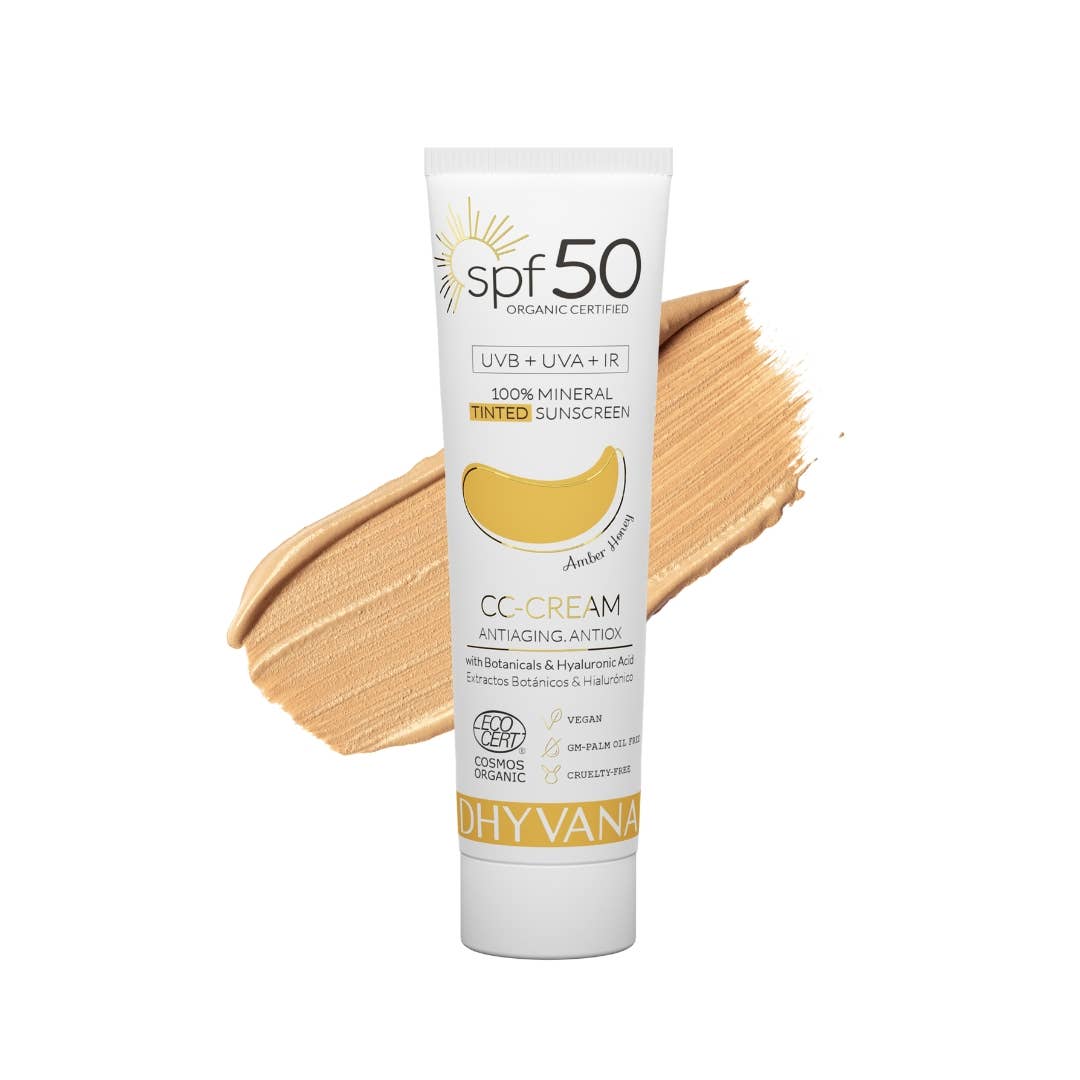 Dhyvana SPF50 CC-Cream, tonande solkräm för ansiktet