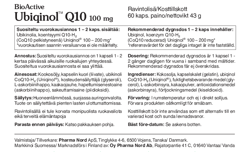 BioActive Q10 Ubiqinol® 100 mg 60kps.