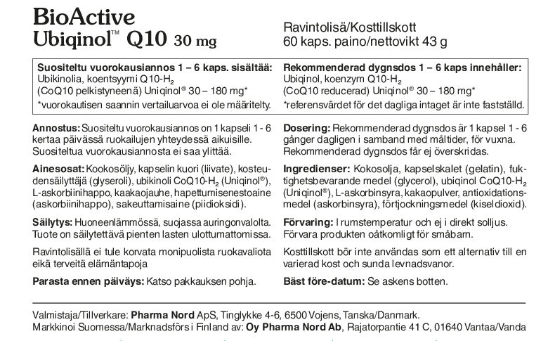 BioActive Q10 Ubiqinol® 30 mg 60kps.