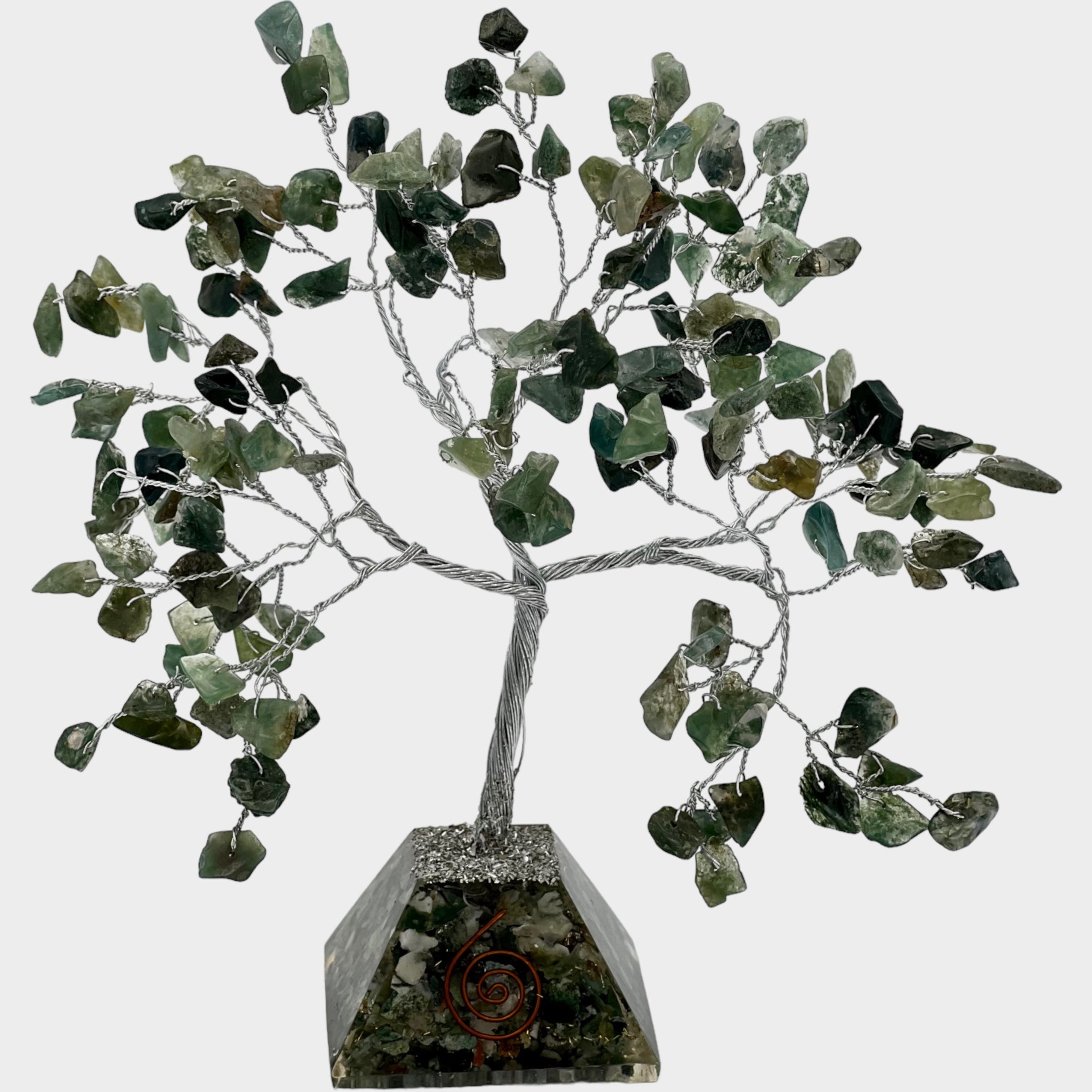 Mossagat-träd med orgonitbas 160 stenar