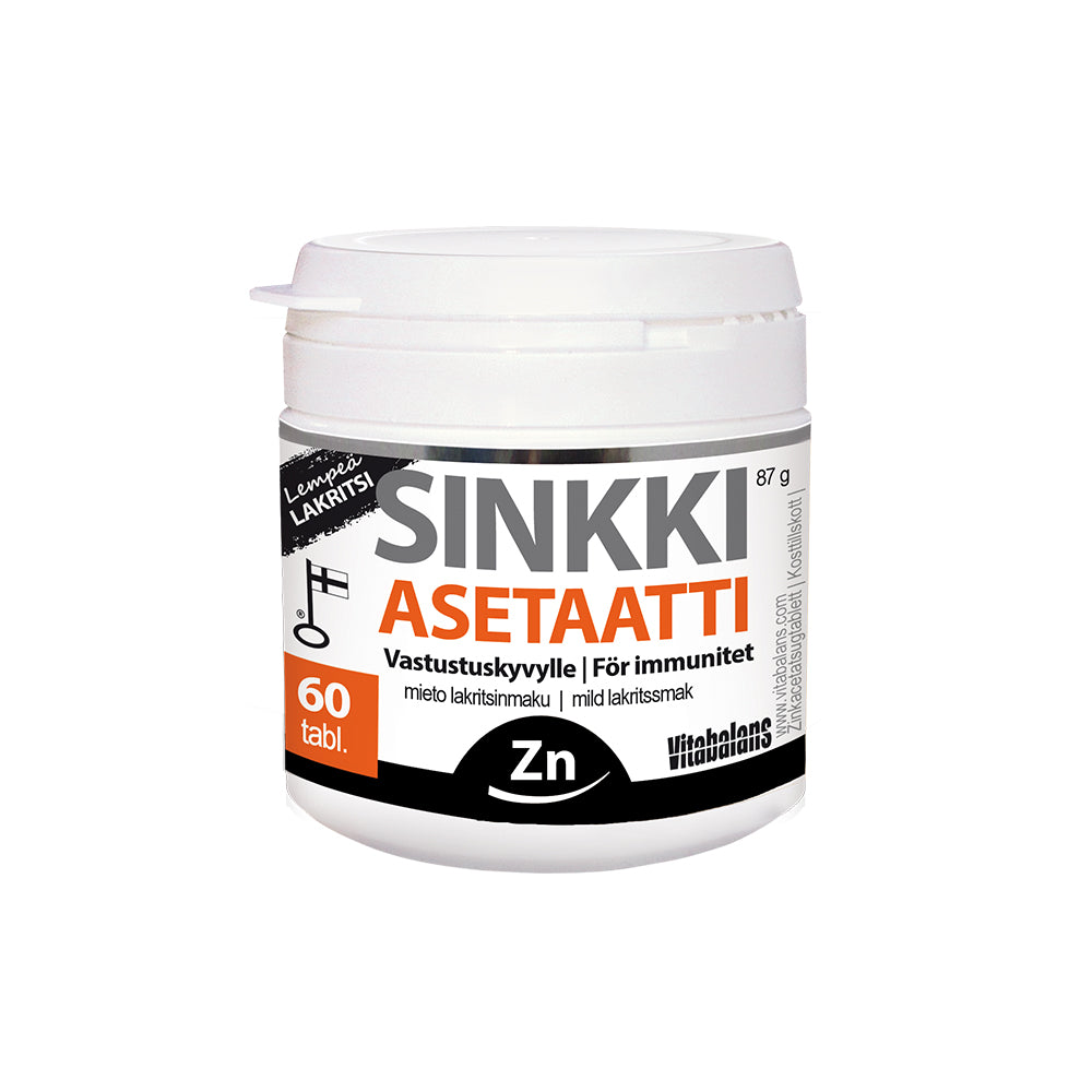 Sinkki Asetaatti Lakrits 60 tabl