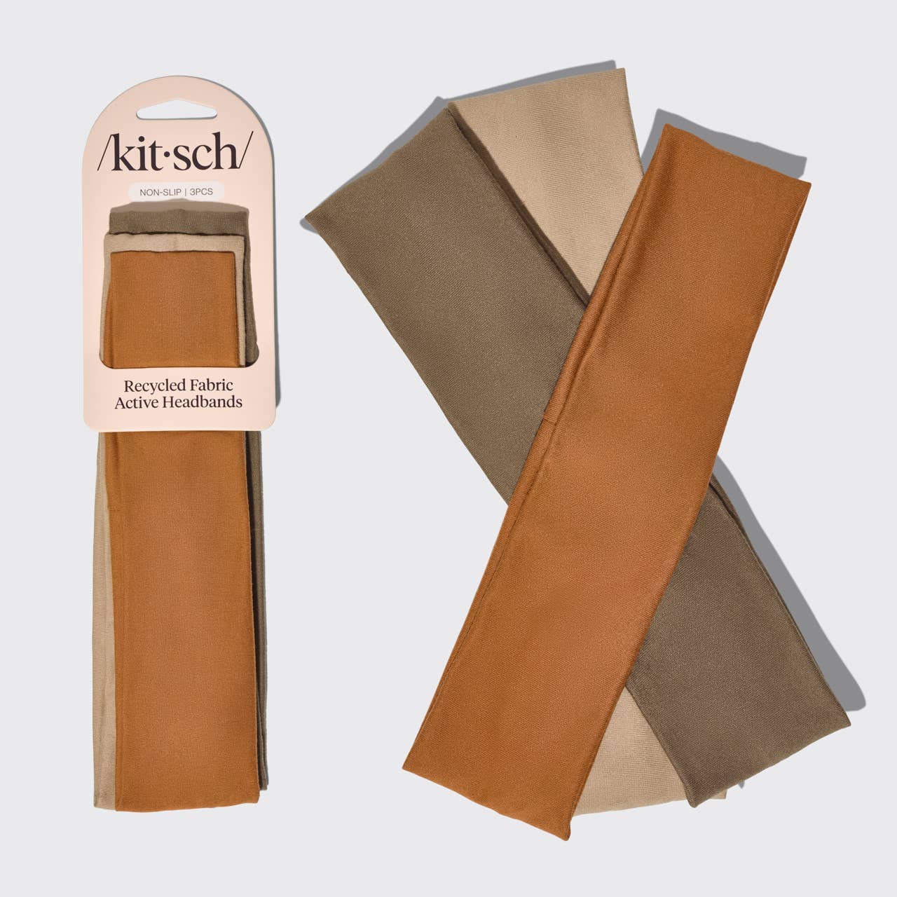Kitsch Recycled Fabric Active Headbands – 3-pack Sedona