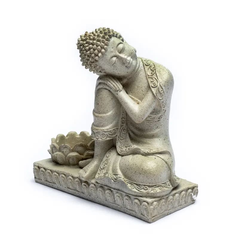Buddha med ljushållare, grå