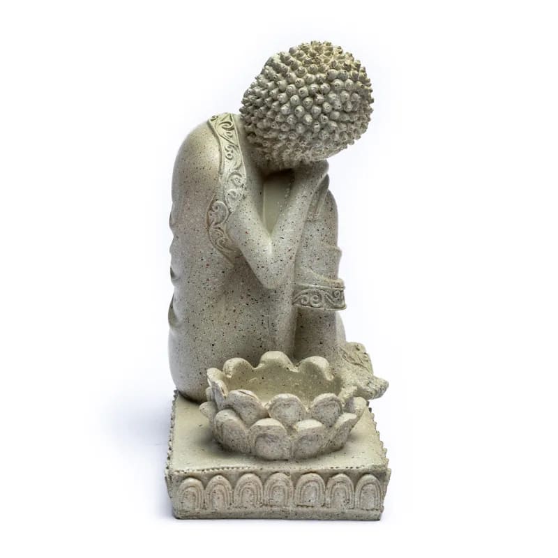 Buddha tuikkutelineellä, harmaa