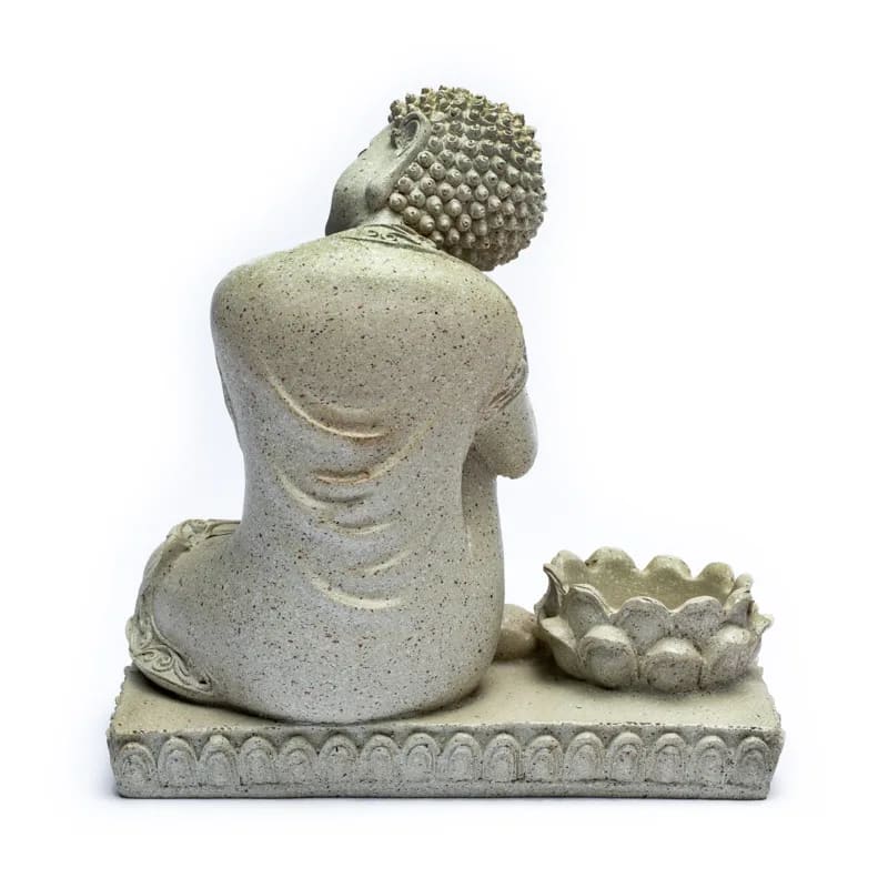 Buddha med ljushållare, grå