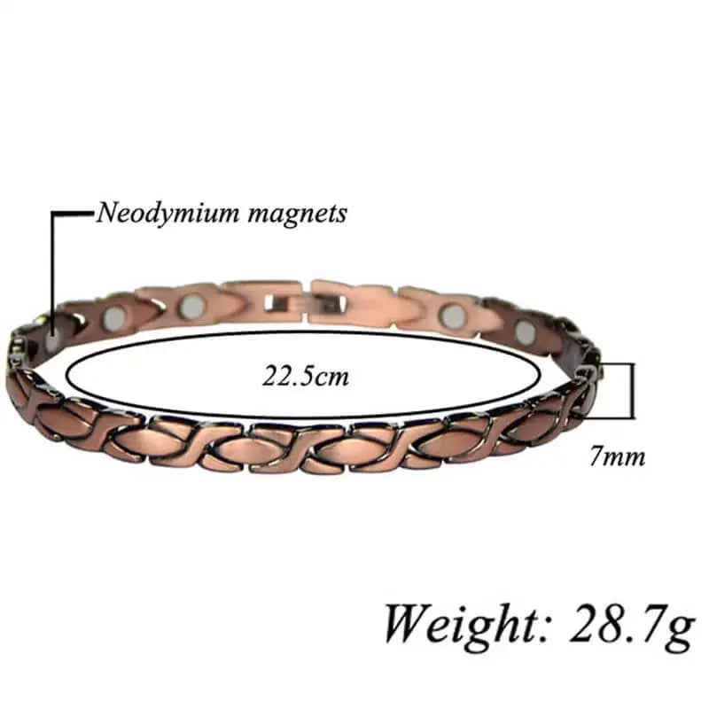 Kopparmagnetarmband med 14 magneter | 99,9 % koppar