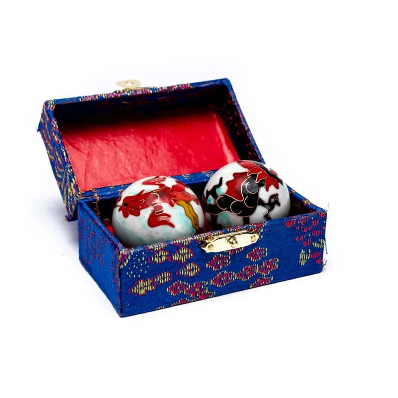 Kinesiska Baoding-kulor 4 cm Dragon & Phoenix