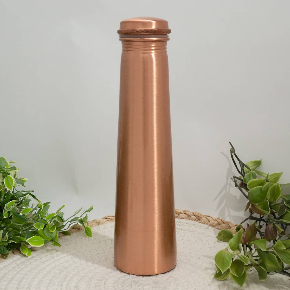 Set med ren koppar: flaska och torn, slät, cirka 950 ml, med 4 koppar