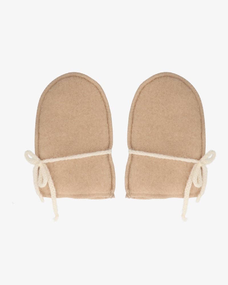 Lampaanvillaiset vauvankintaat- Beige (0-3 kk)