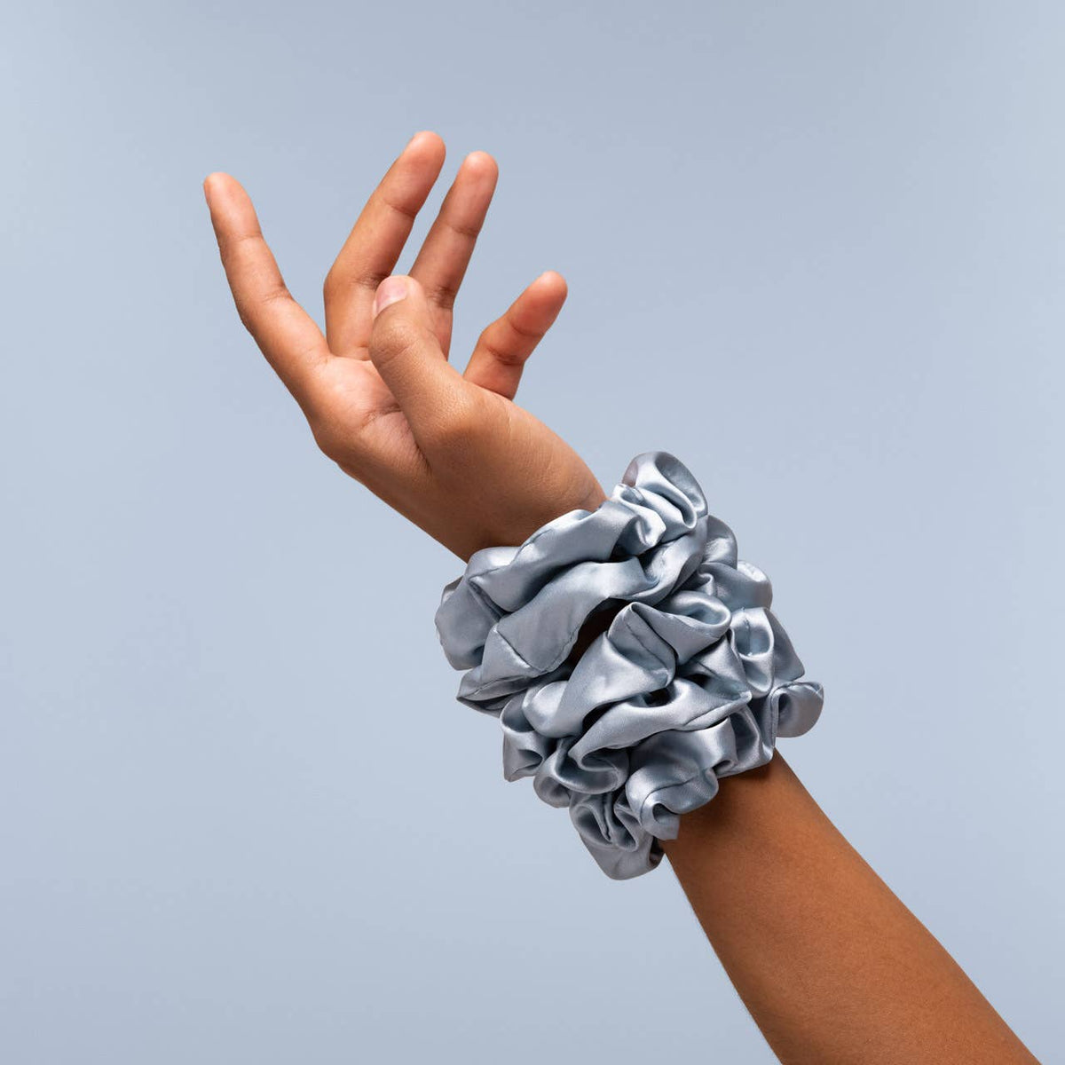 Satin-scrunchies för sömn, 5-pack – disigt blå