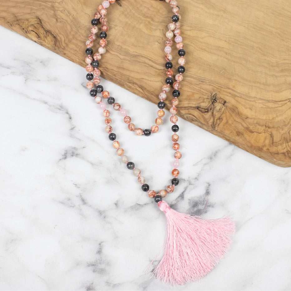 Myga Healing Mala pärlhalsband, mala-smycke