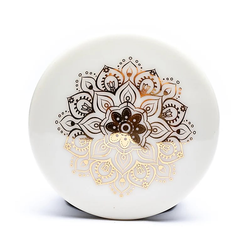 Tekopp med sil – Vit Mandala