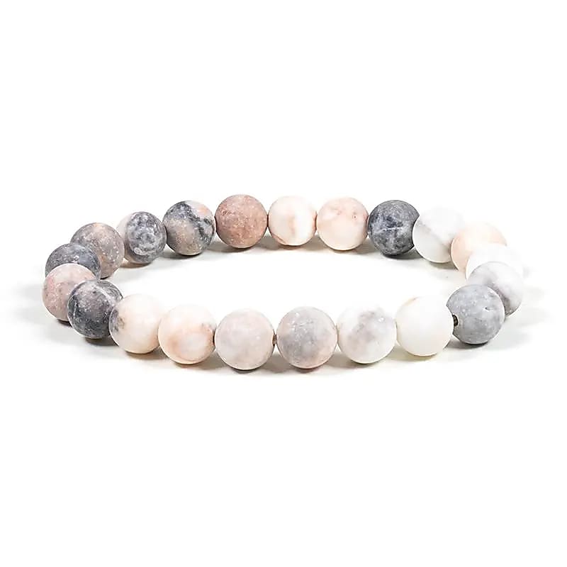 Armband 8mm Rose Zebra Jaspis