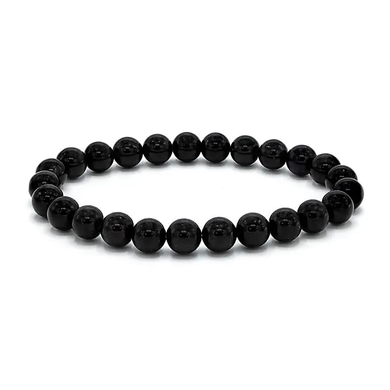 Armband 8mm Svart Turmalin - för bredare handled