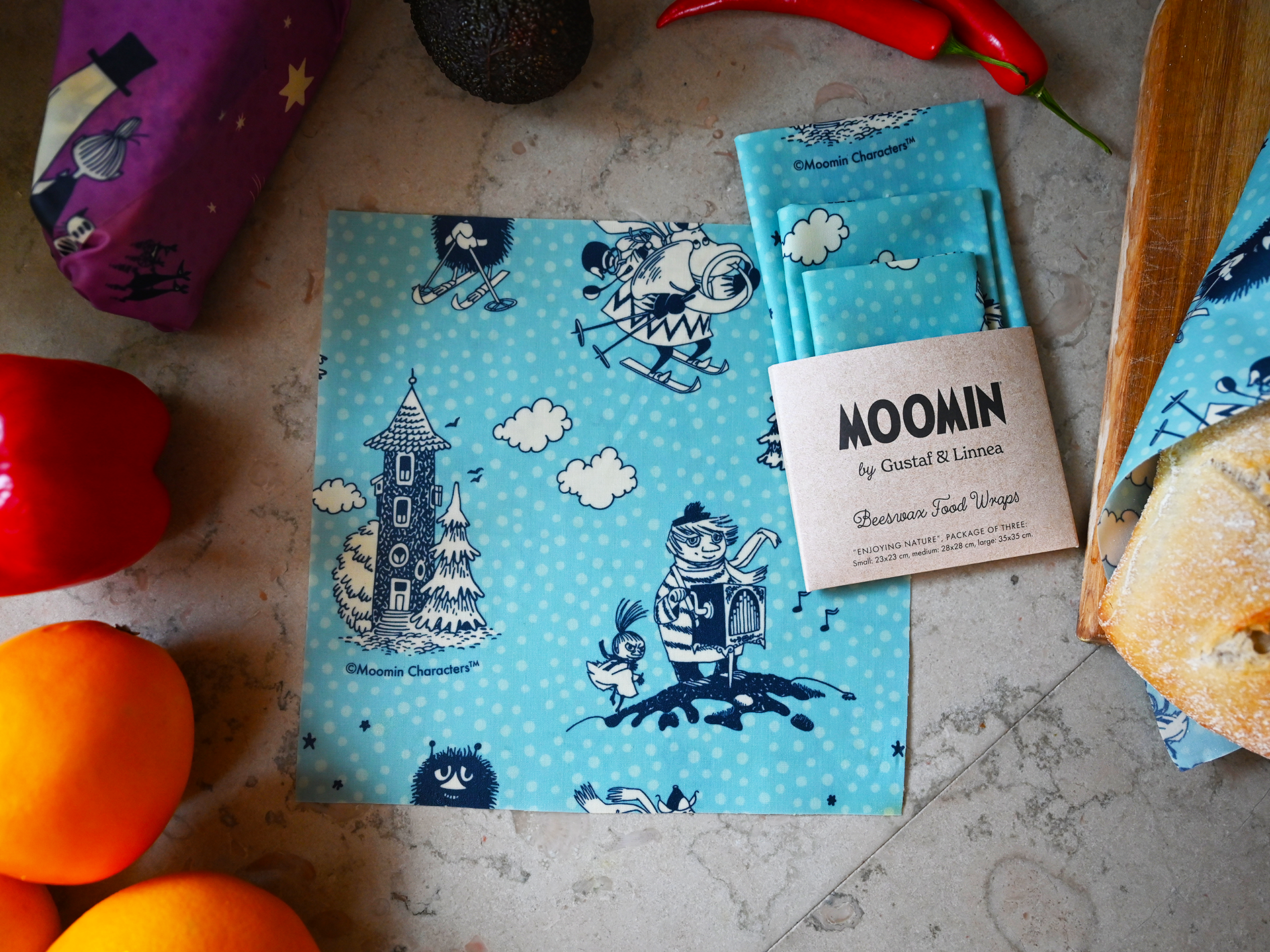 Moomin by G&L - Bivaxfolie "In Winterland" 3-pack