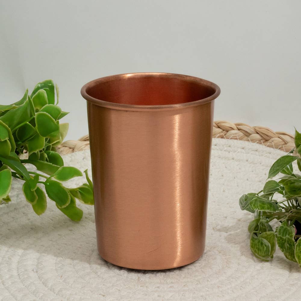 Set med ren koppar: flaska och torn, slät, cirka 950 ml, med 4 koppar