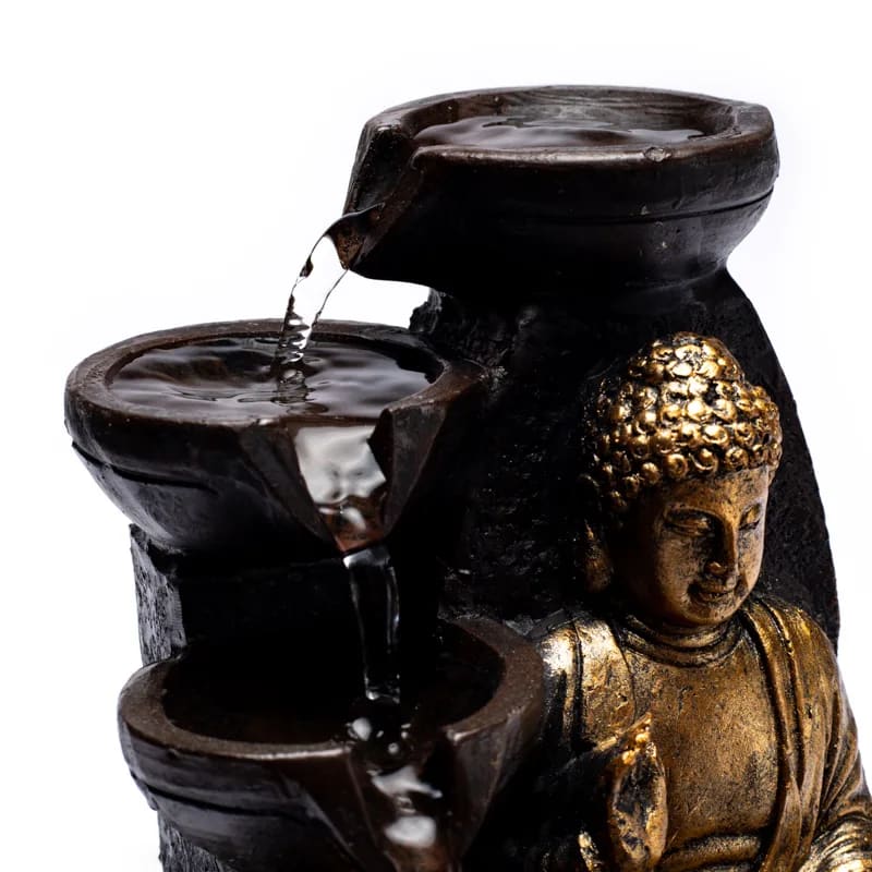 Buddha Bordfontän med LED-belysning – Feng Shui inredning