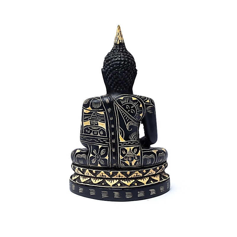 Meditaatio Buddha 17cm, musta