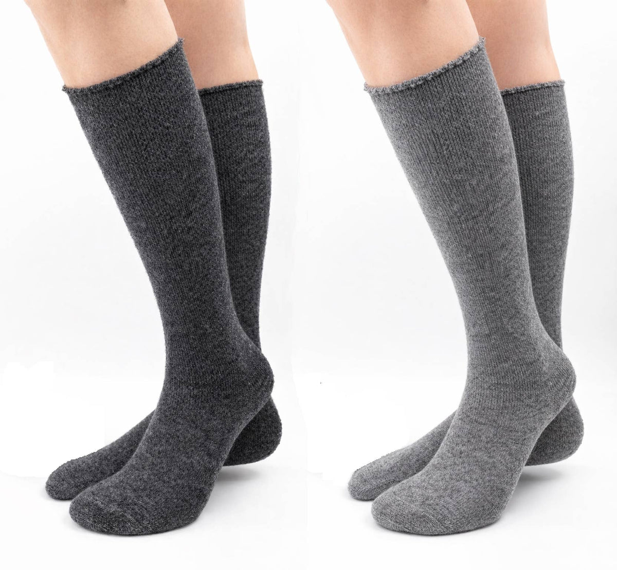2 Pairs - TERRY Long Alpaca Terrycloth Socks Laser Cut