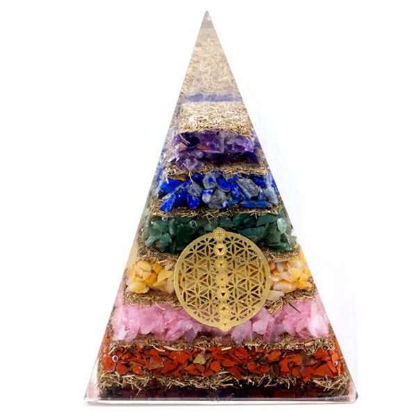 Orgonitpyramid Sju Chakran - Livets blomma