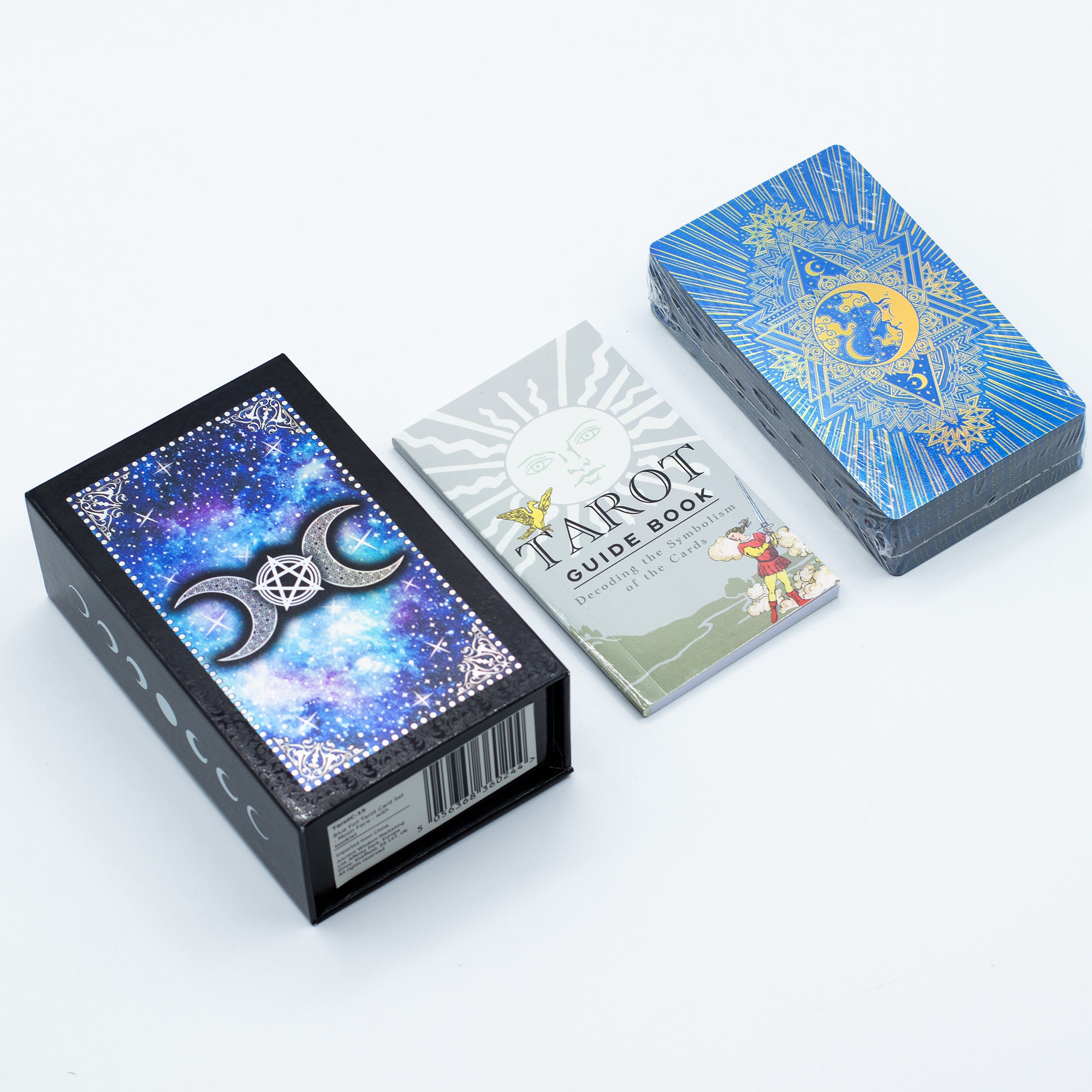 Blue Foil Tarot Set - Månskensansikte med häfte