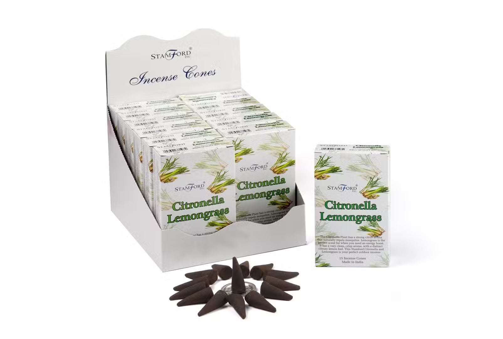 Stamford Citronella & Lemongrass-rökelsekoner, cirka 15 stlaryna