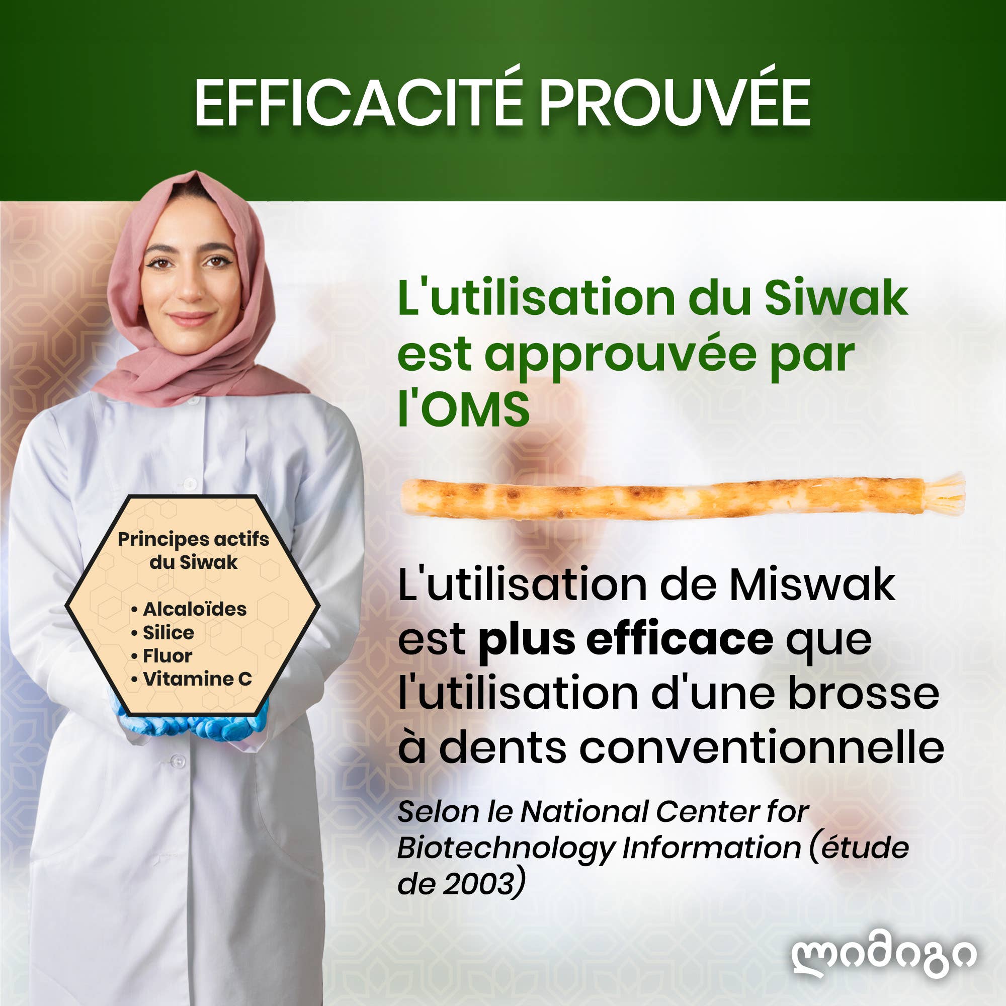 Olivmiswak (siwak) tandstickor x5 + 1 skyddsfodral