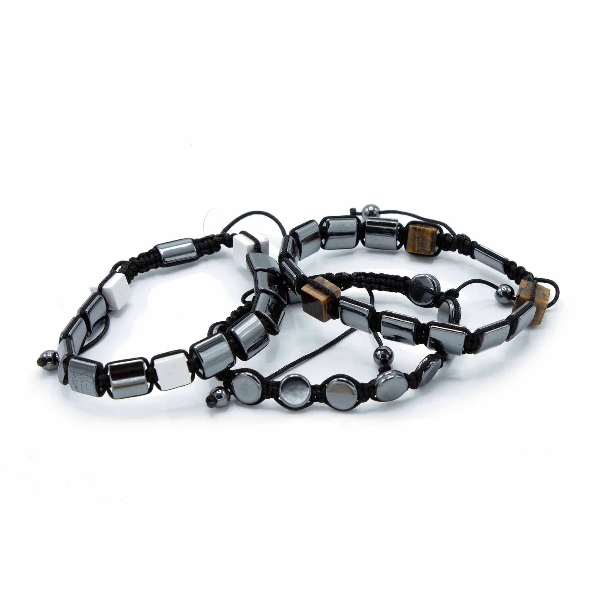 Magnetisk hematit-turkos Shamballa-armband