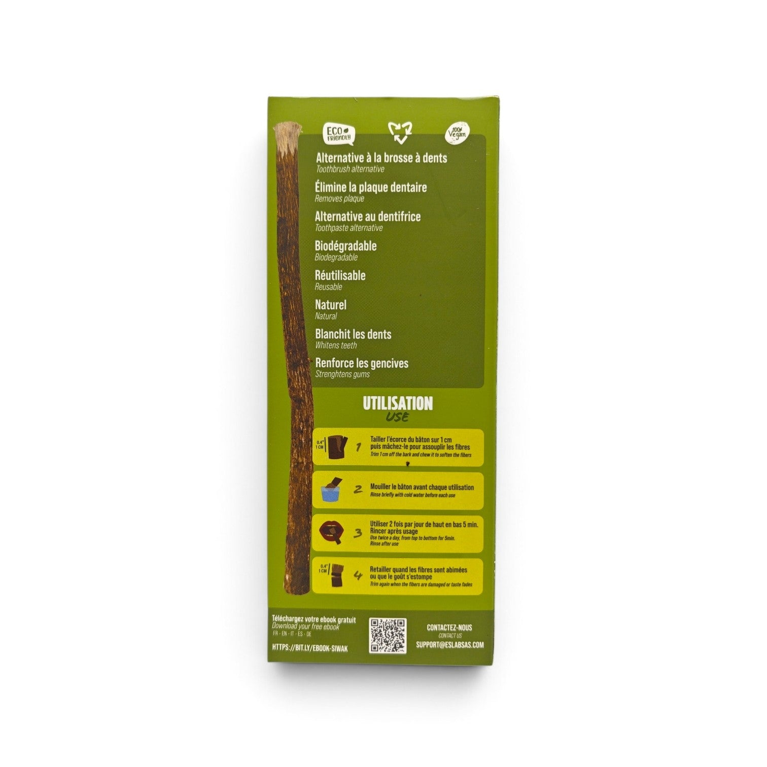 Olivmiswak-tandpetare x5 + 1 skyddsfodral