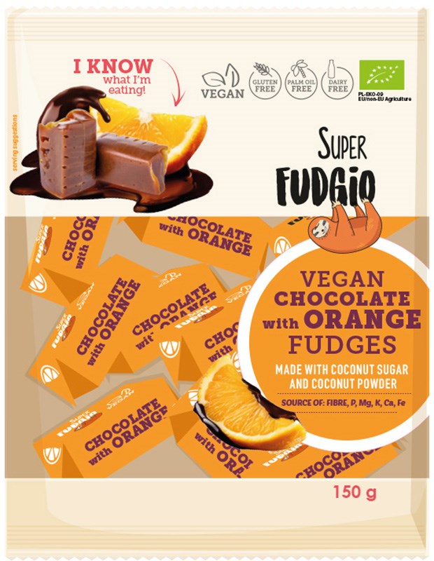 Super Fudgio Vegan Chocolate with Orange Fudges 150g