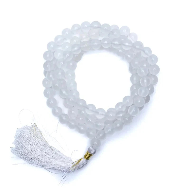 Mala-halsband Vit agat i AA-kvalitet