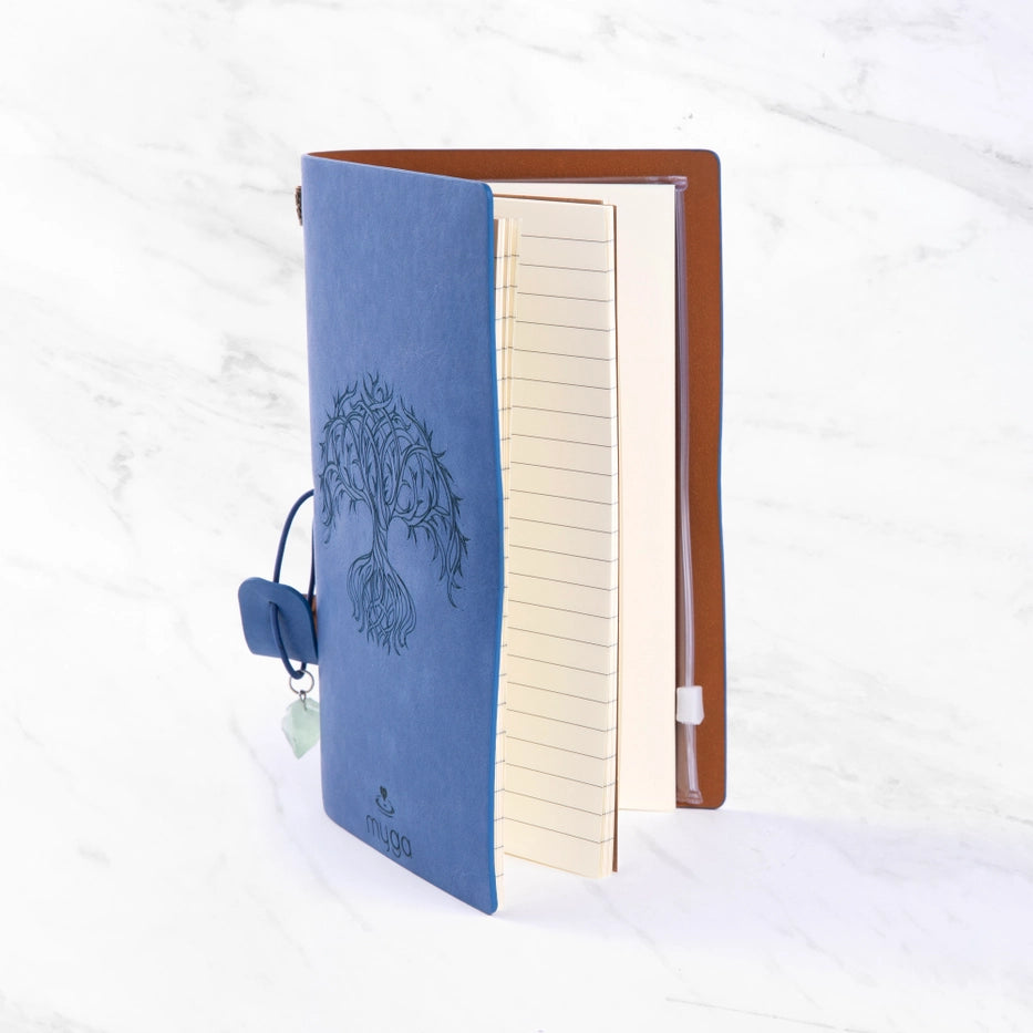 Anteckningsbok Tree of Life Blue med fluorit