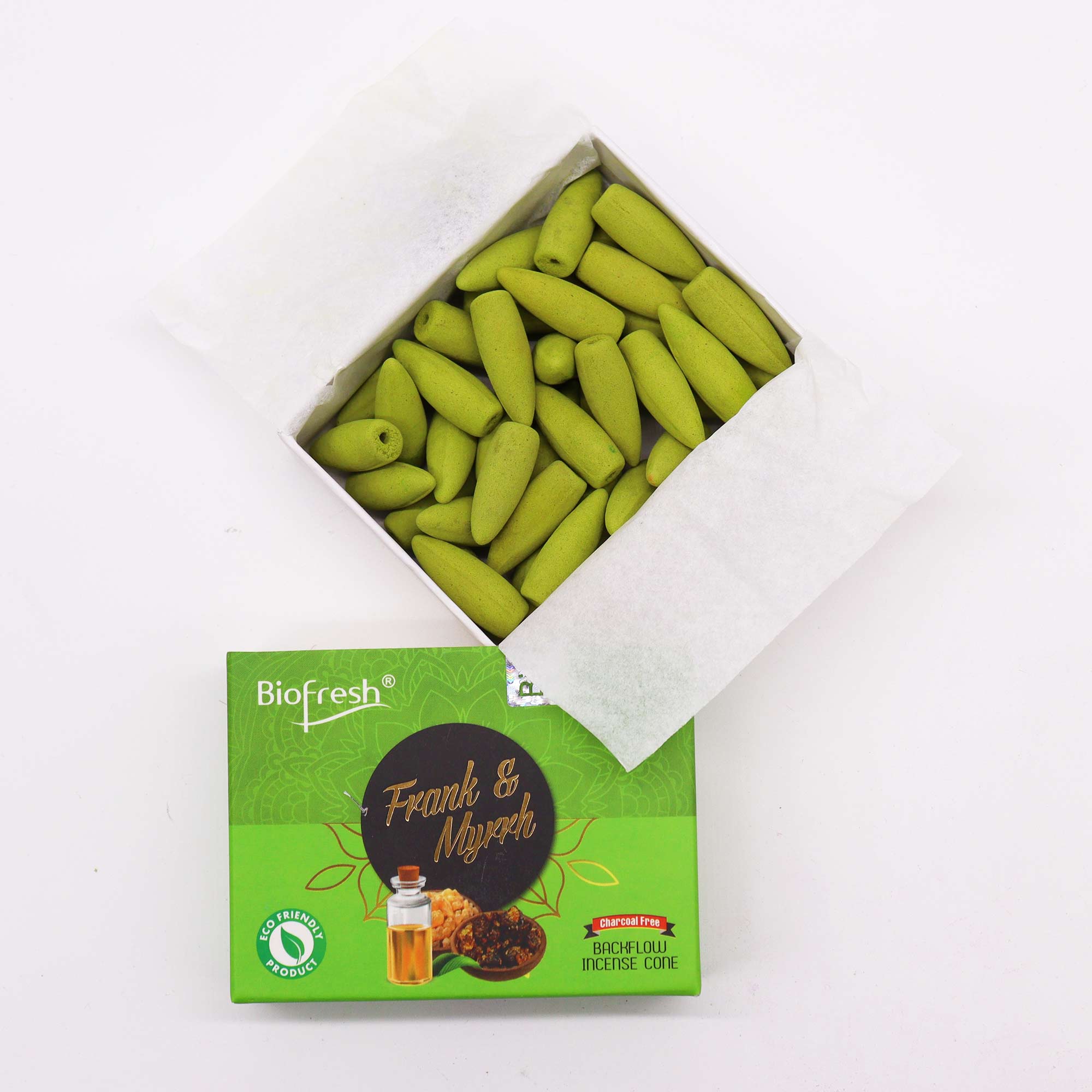 Biofresh Backflow Incense Cones Frank & Myrrh 40st.