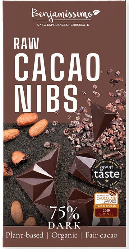 Benjamissimo Mörk choklad 75% kakaonibs, 60g
