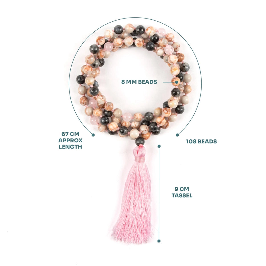 Myga Healing Mala pärlhalsband, mala-smycke