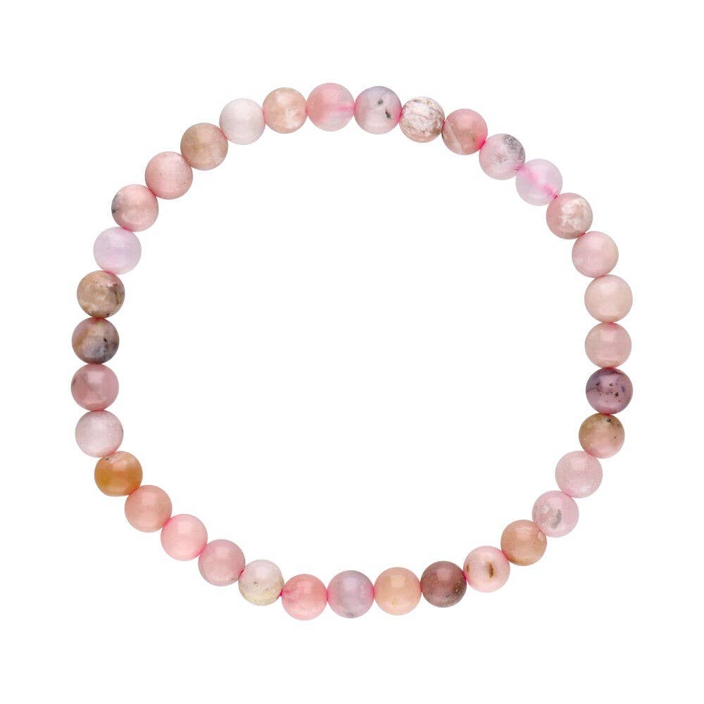 Barnkristallarmband Rosa opal 4 mm
