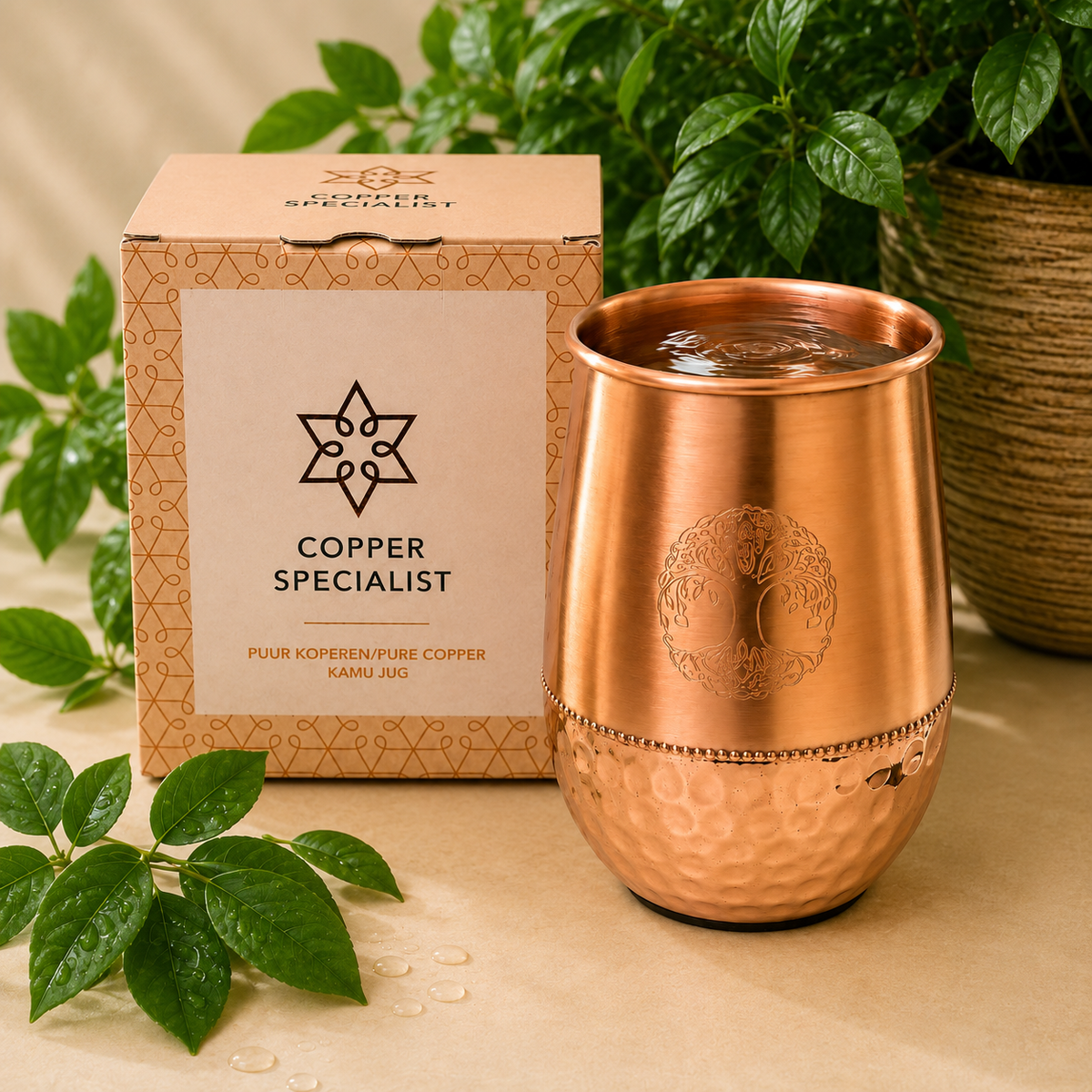 Elämänpuu-kuparmugg 470 ml