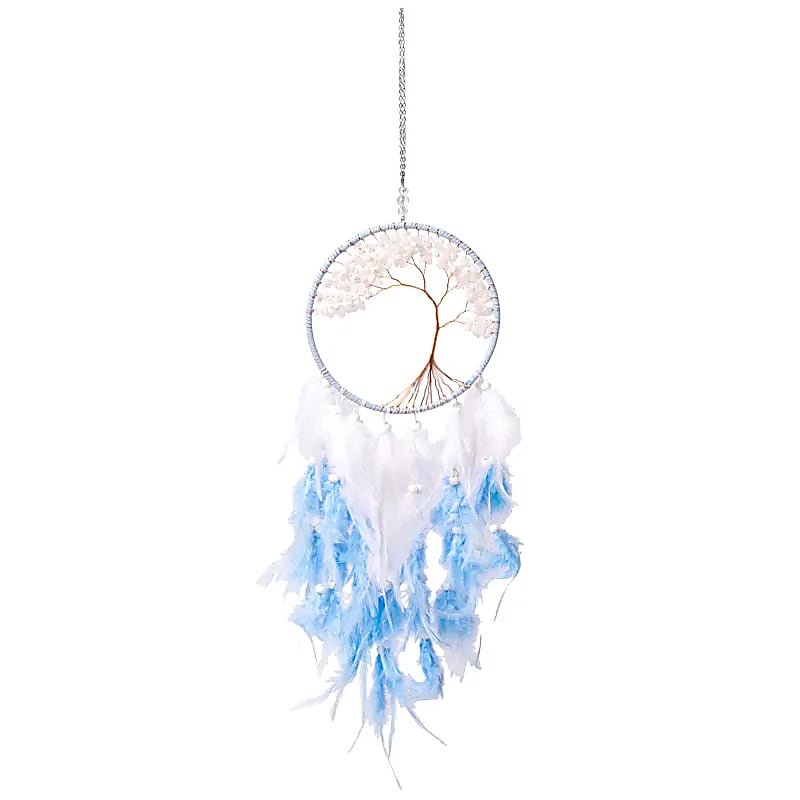 Drömfångare Livets Träd & Vit Jade – Handgjord 