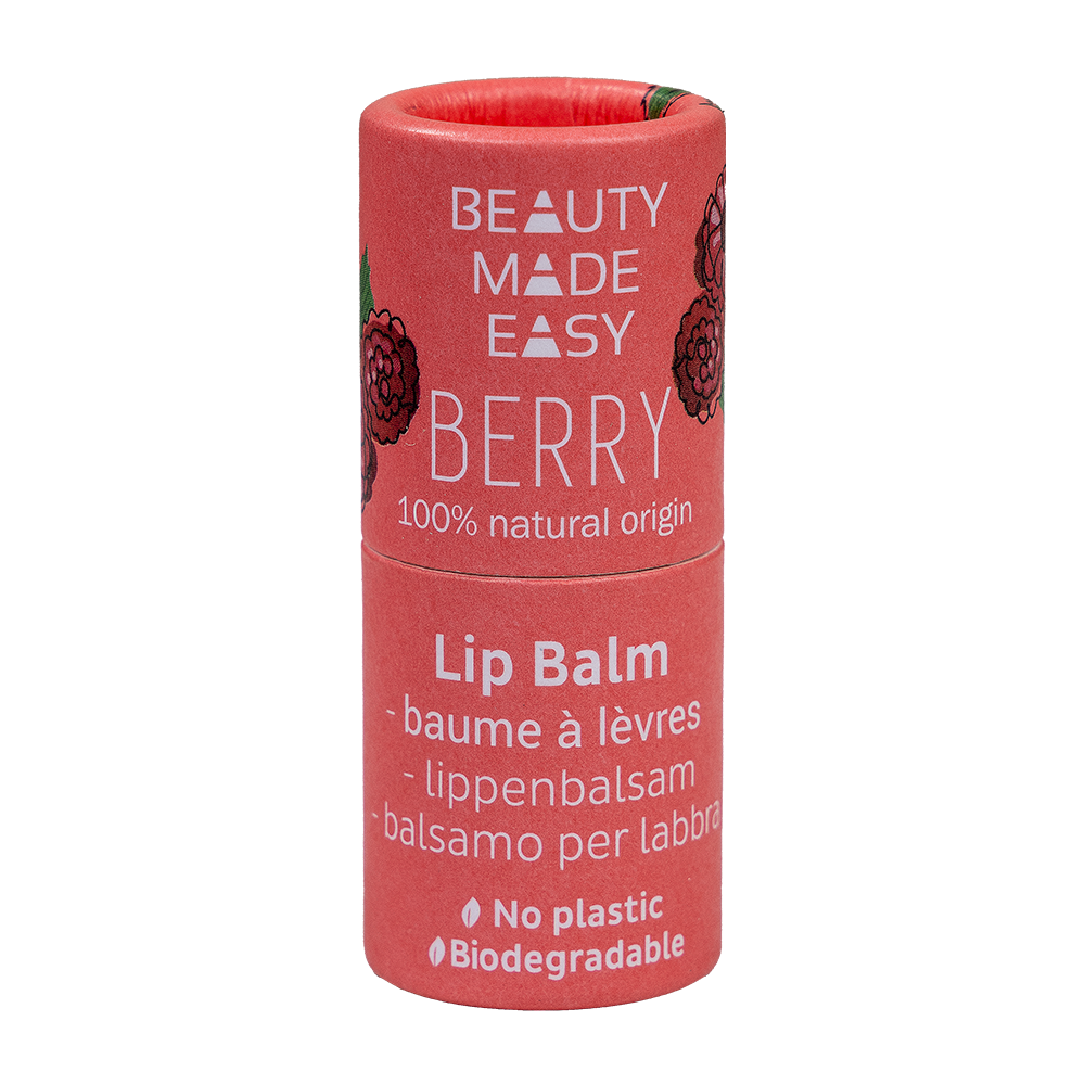 Paper Tube Lip Balm - Berry. New design.