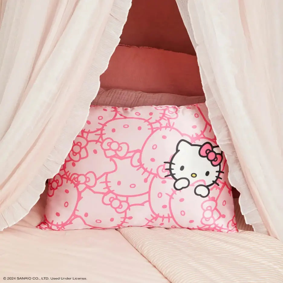 Kitsch Hello Kitty x Kitsch Örngott - Rosa Kittyansikten