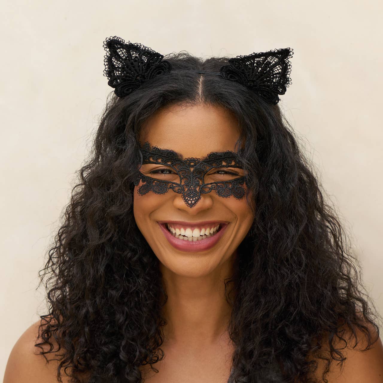KITSCH Spetsigt Hårband &amp; Mask-set 