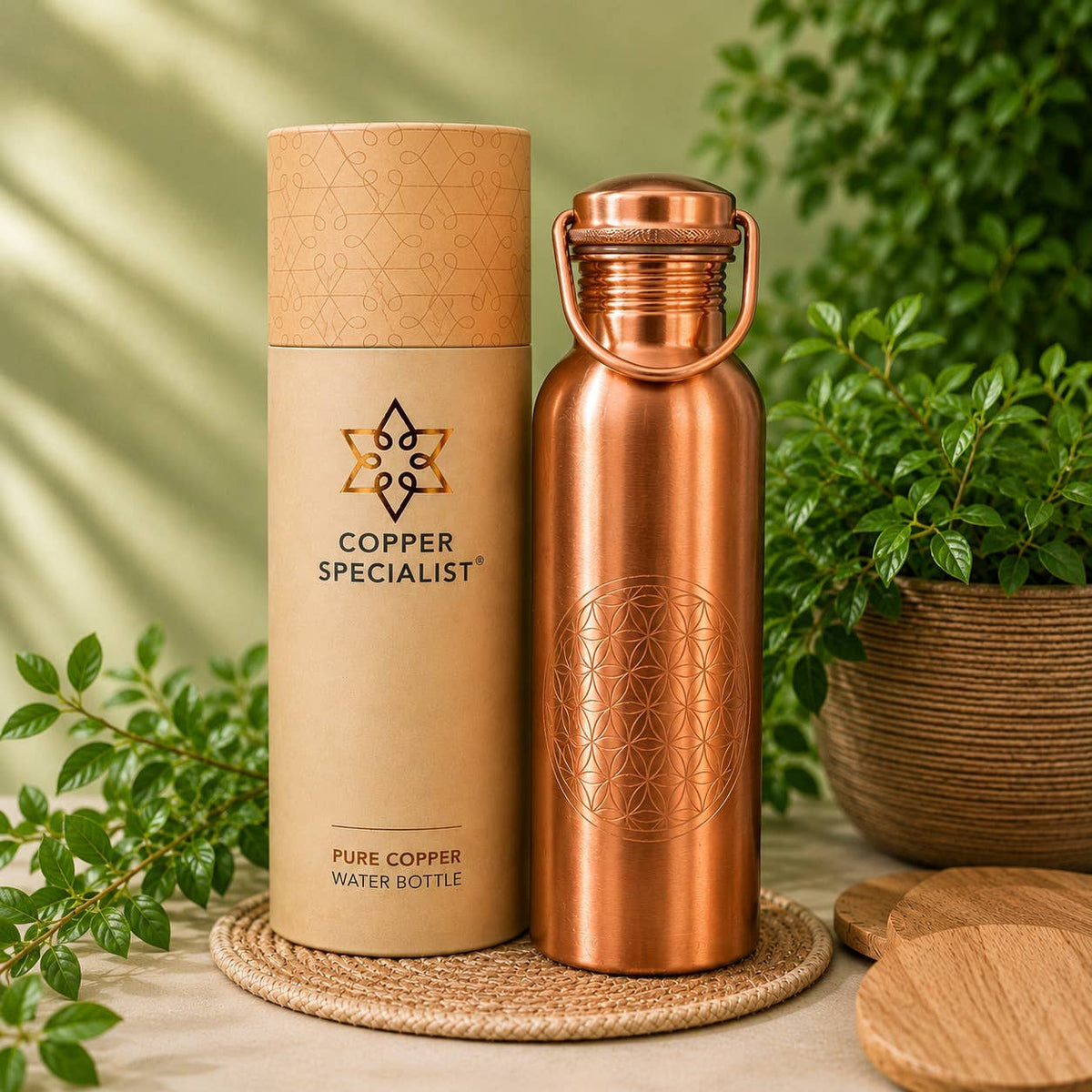 Elämänkukka-kopparflaska 750 ml