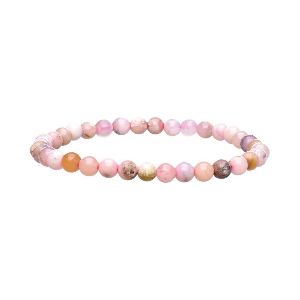 Barnkristallarmband Rosa opal 4 mm