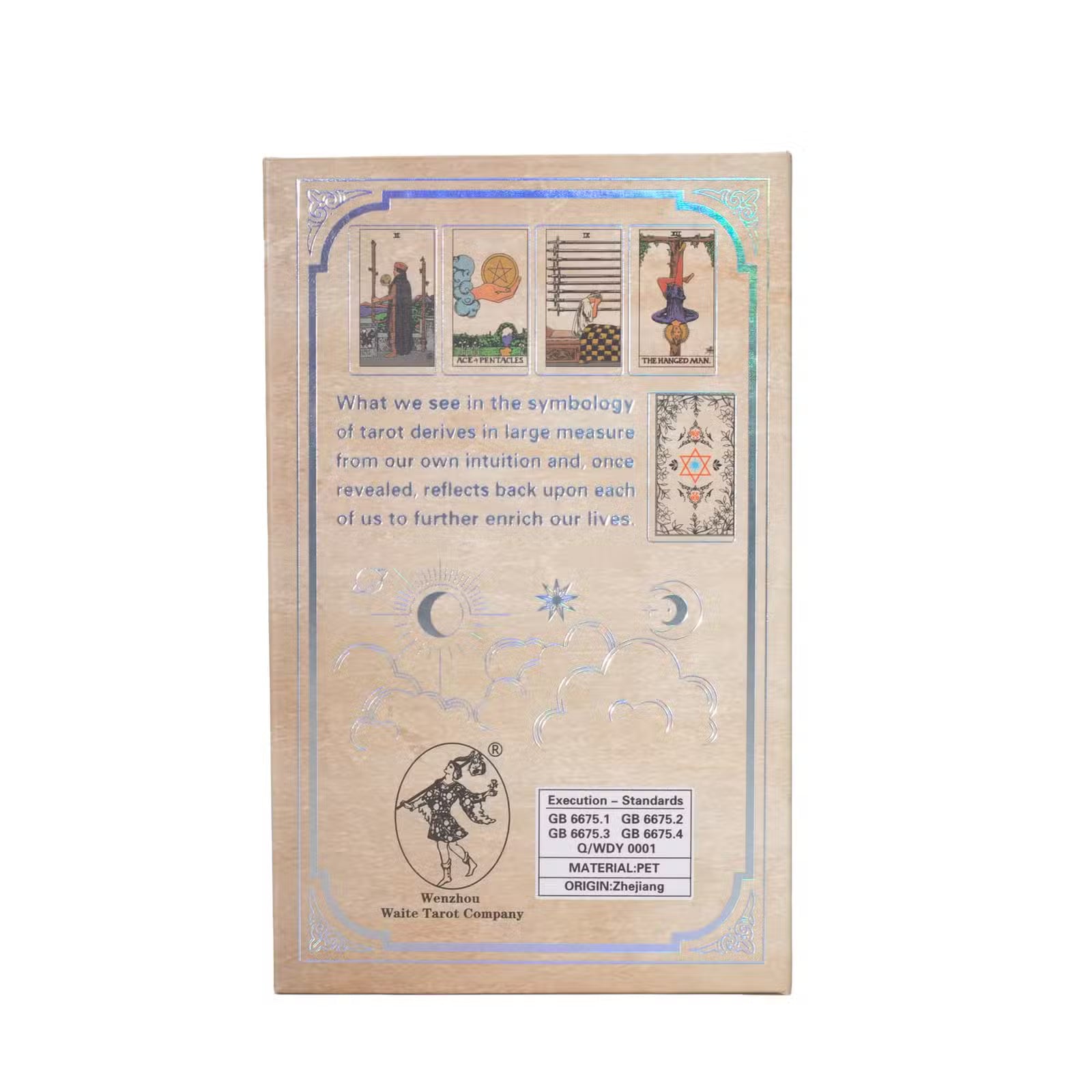 Tarotkortlek med silverfolie enligt Waite – med häfte