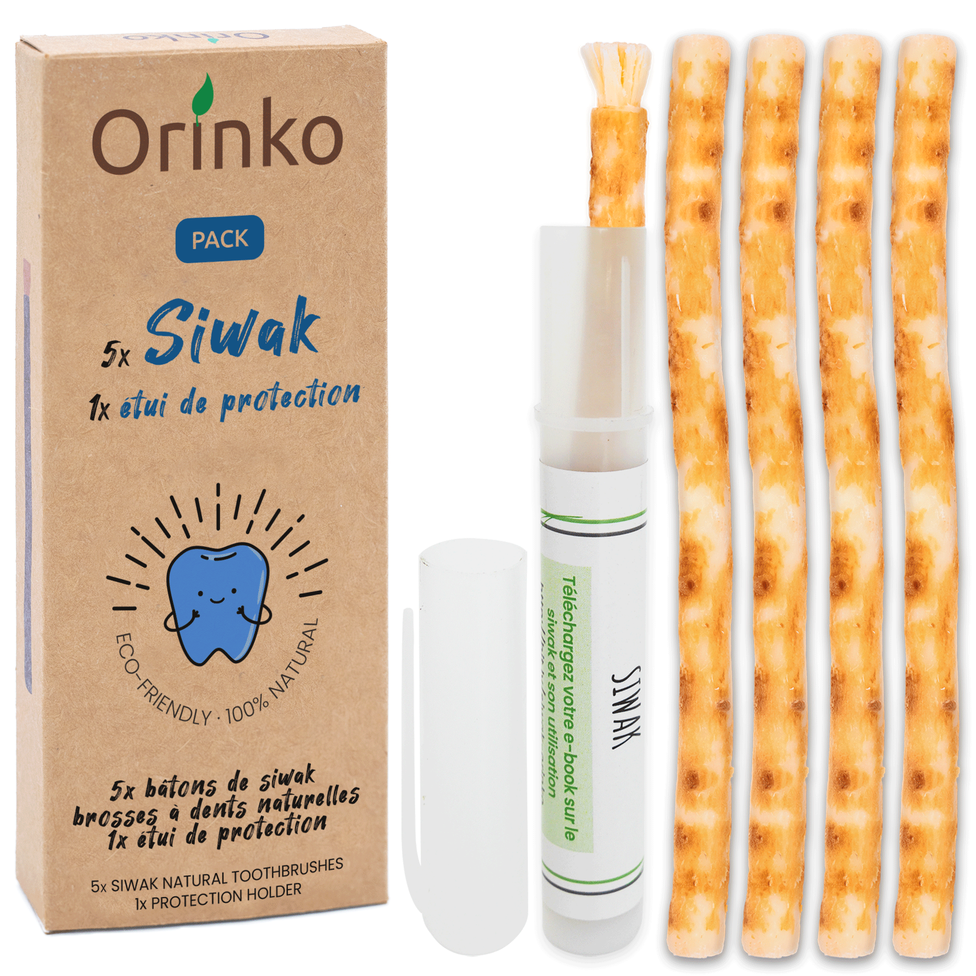 Siwak  ( Miswak ) tandpinnar 5 st + skyddsfodral