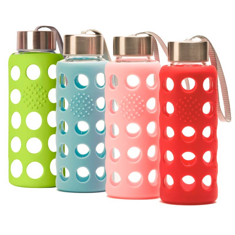 Vattenflaska i borosilikatglas 300 ml - Lime