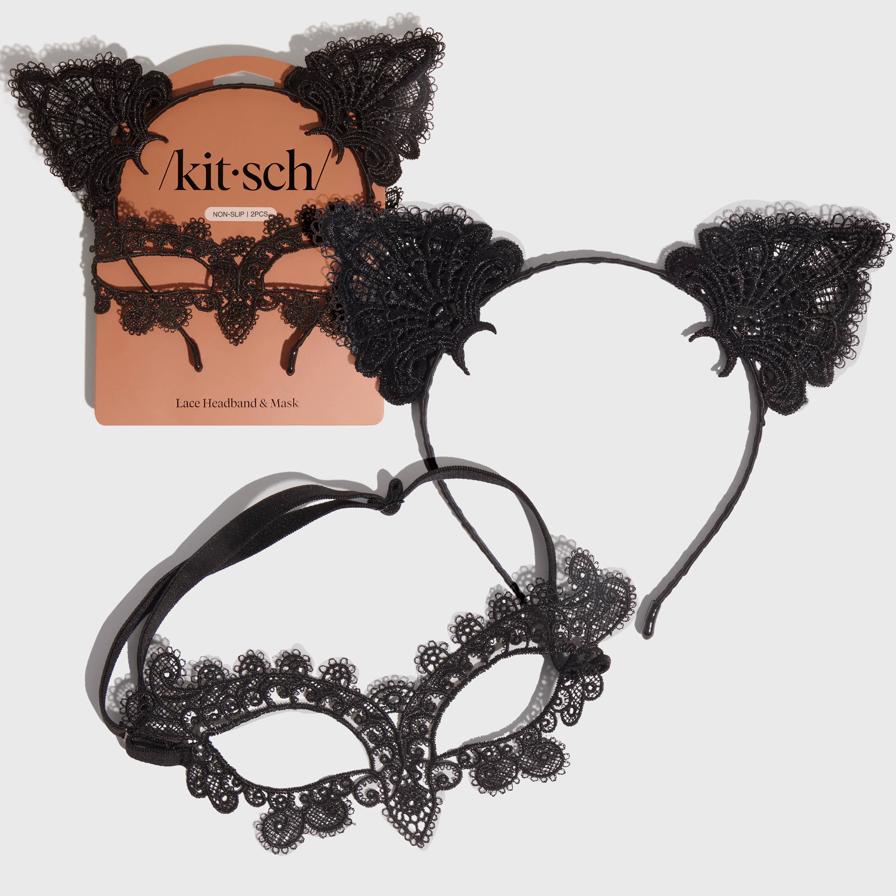 KITSCH Spetsigt Hårband &amp; Mask-set 