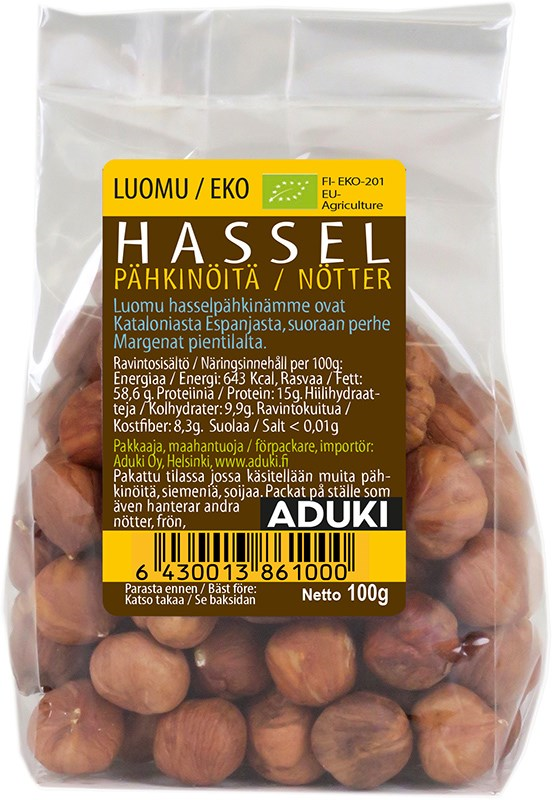 Ekologiska Hasselnötter 100g