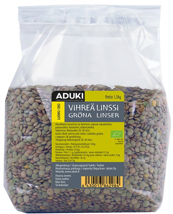 Aduki Vihreä Linssi (L) 1,5kg