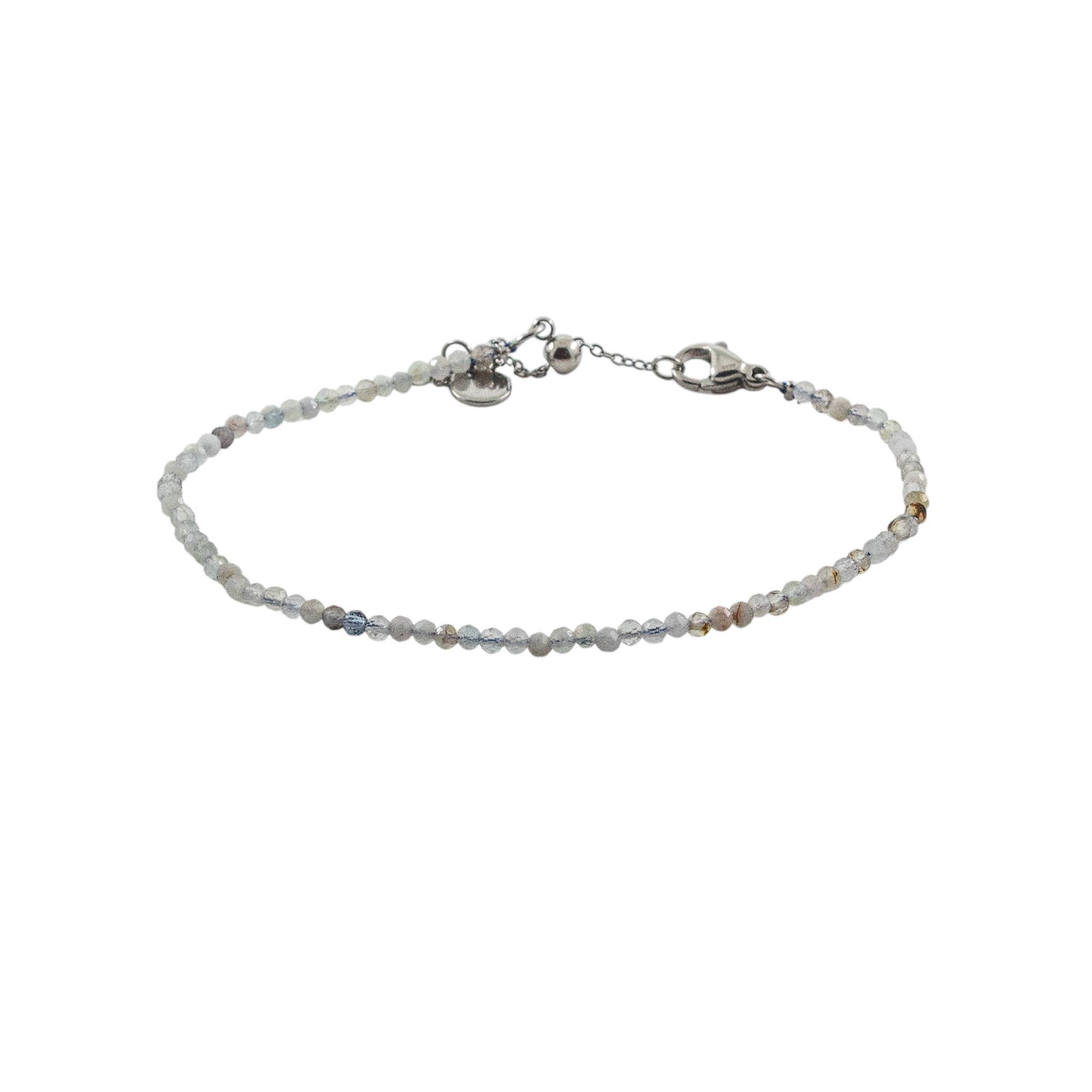 Armband Akvamarin 4 mm fasettslipade pärlor